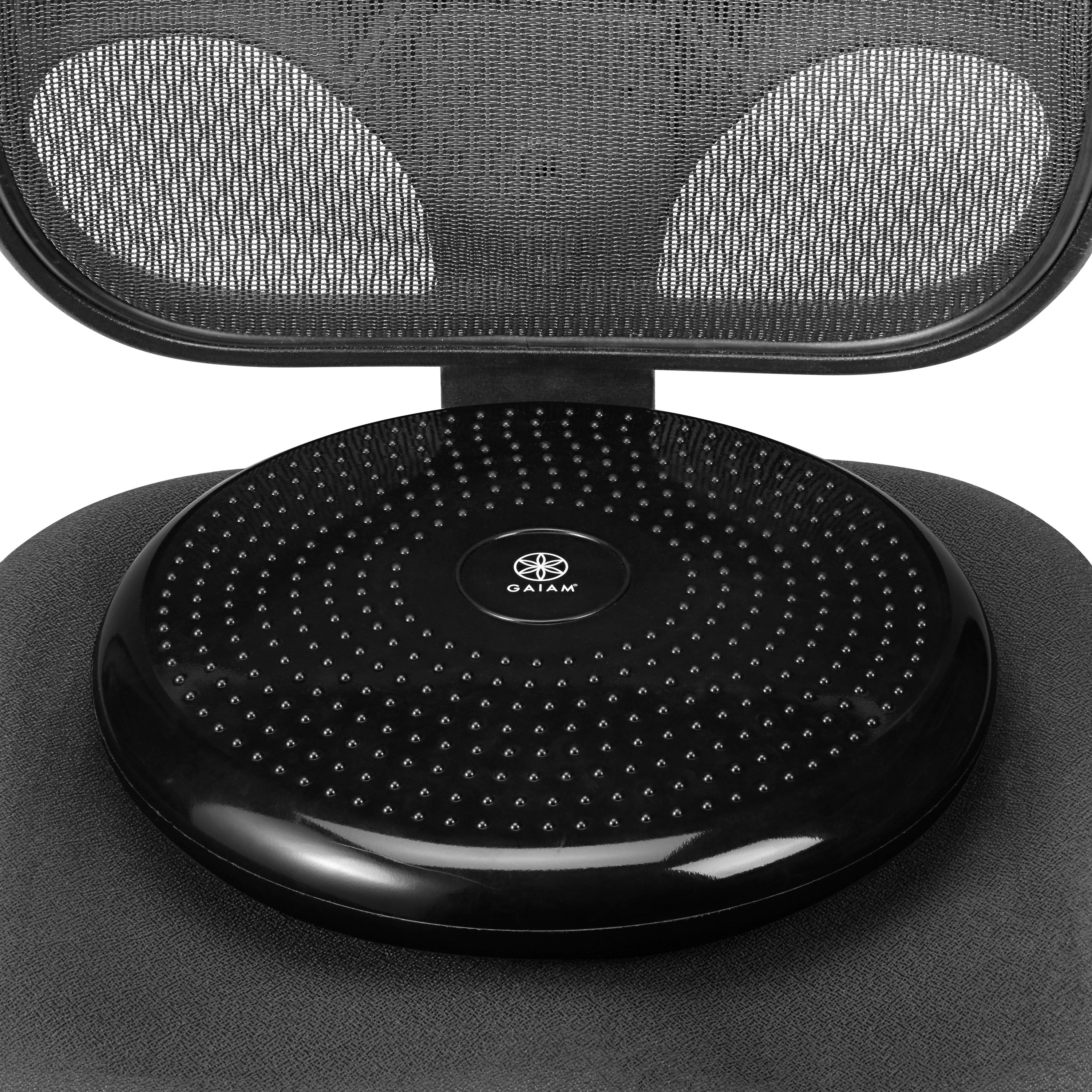 Gaiam Balance Cushion Black on chair